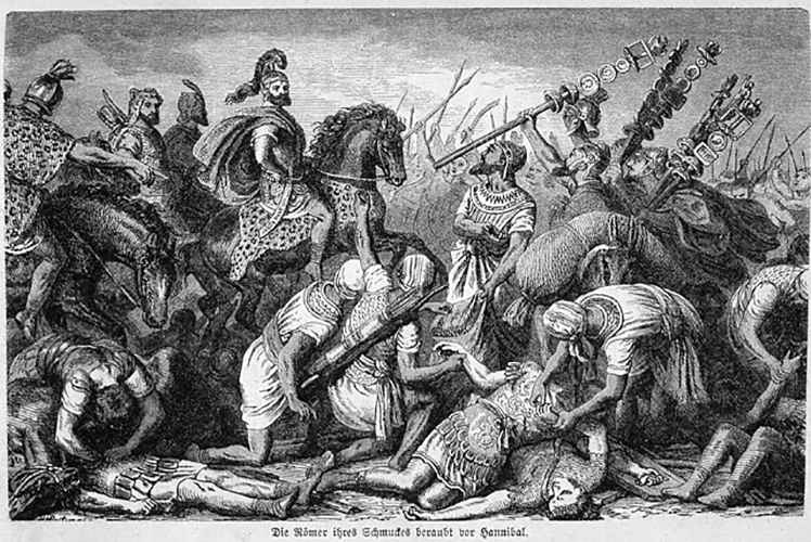 Ганнибал Барка в битве при Каннах (216 г. до н. э.). Генрих Лейтеманн 19 век